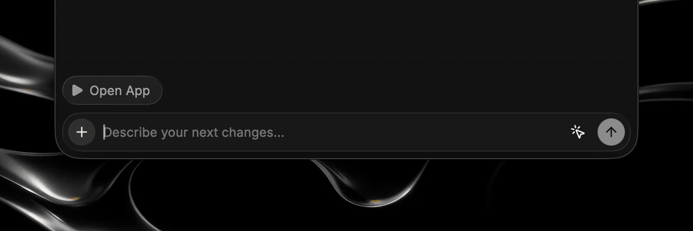 Open App button shown above the composer in Agent Chat